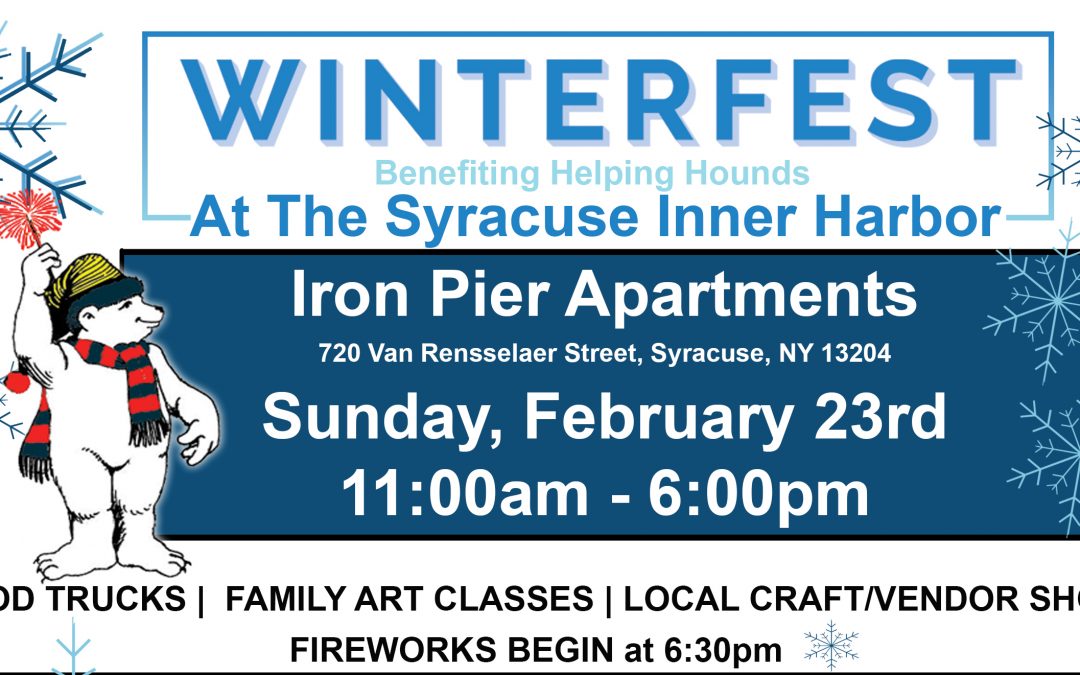 COR DEVELOPMENT TO HOST WINTERFEST AT THE SYRACUSE INNER HARBOR – EVENT TO BENEFIT HELPING HOUNDS DOG RESCUE